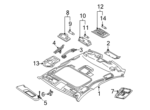 2009 BMW 335i Interior Trim - Roof Interior Light, Rear Diagram for 61319201638