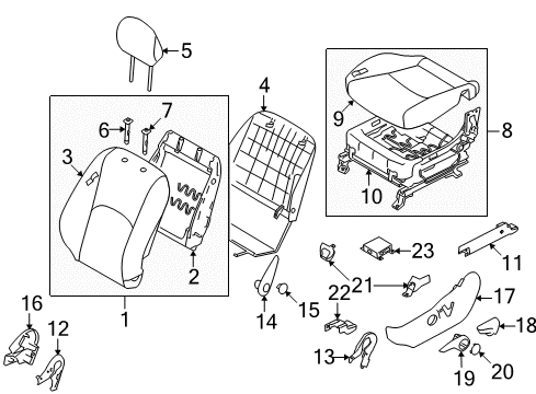 2009 Kia Borrego Front Seat Components Cushion Assembly-Front Seat Diagram for 881012J350ACR