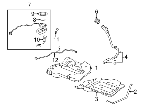 2009 Chevrolet Malibu Fuel Supply MODULE KIT, F/TNK F/PMP (W/O FUEL LVL SEN) Diagram for 19418081