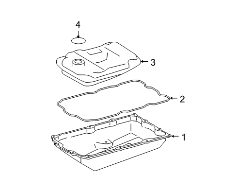 2008 Toyota Tundra Automatic Transmission Automatic Transmission Oil Pan Gasket Diagram for 35168-34020