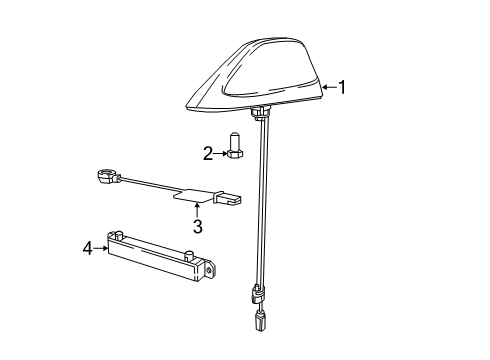 2017 Chrysler Pacifica Antenna & Radio Body-Base Cable And Bracket Diagram for 5LQ48AXRAB