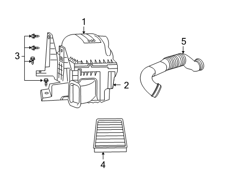 2004 Dodge Ram 1500 Filters Cover-Air Cleaner Diagram for 5029618AB