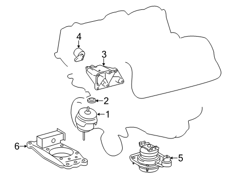 2016 Lexus LS460 Engine & Trans Mounting Member Sub-Assembly, Engine Diagram for 57209-50021