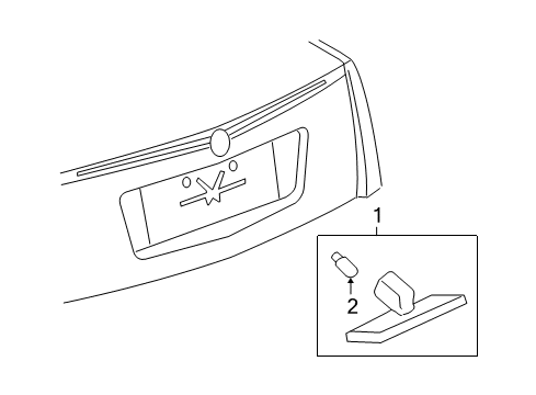 2005 Cadillac STS Bulbs License Lamp Diagram for 25754002