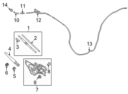 2022 Hyundai Tucson Wiper & Washer Components Rubber Assembly-RR WIPER Blade Diagram for 98851-H9000