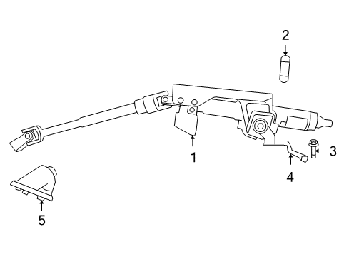 2012 Dodge Journey Steering Column, Steering Wheel & Trim Column-Steering Diagram for 5057549AD