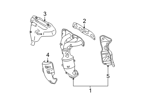 2008 Nissan Rogue Exhaust Manifold Cover-Exhaust Manifold Diagram for 16590-JM05A