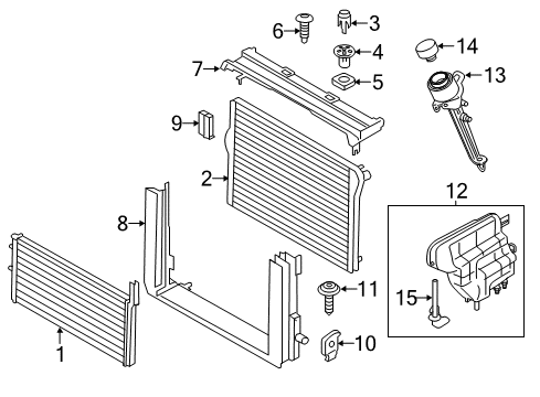 2016 BMW 650i Radiator & Components Damping Element Diagram for 17117575251