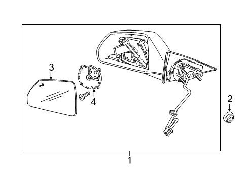 2013 Cadillac CTS Outside Mirrors Mirror Assembly Diagram for 25975519