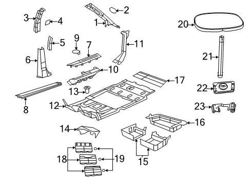 2014 Ram C/V Interior Trim - Pillars, Rocker & Floor Screw-Pan Head Diagram for 6104141AA