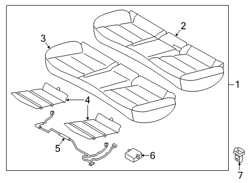 2017 Hyundai Elantra Heated Seats Pad Assembly-Rear Seat Cushion Diagram for 89150-F3000