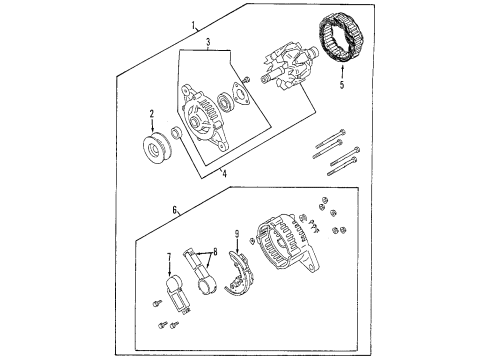 1998 Honda Passport Alternator Regulator Assembly, Alternator Diagram for 8-97136-947-0