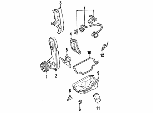 1995 Ford Ranger Powertrain Control Timing Cover Diagram for F67Z-6019-AB