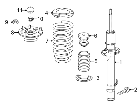 2014 Acura RLX Shocks & Components - Front Cap, Front Shock Absorber Mounting Diagram for 51608-TY2-A01