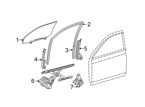 Diagram for 2005 Toyota Avalon Front Door 