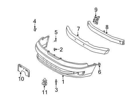 1997 Lexus ES300 Front Bumper THERMISTOR, Cooler Diagram for 88625-16200