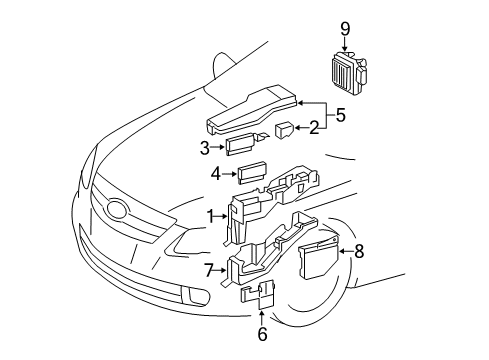 2009 Toyota Avalon Electrical Components Fuse Box Diagram for 82741-07031