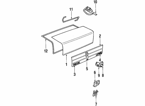 1991 Pontiac LeMans Trunk Lid Trunk Lid Lock(N19) Diagram for 90221185