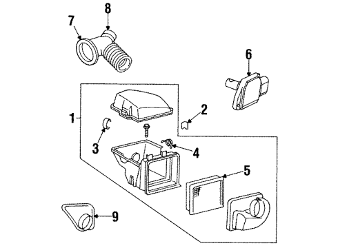 1997 Pontiac Grand Prix Filters Air Inlet Duct Diagram for 25160785