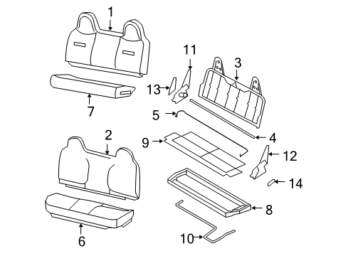 2006 Ford F-350 Super Duty Front Seat Components Seat Cushion Pad Diagram for 4C3Z-25632A22-AA