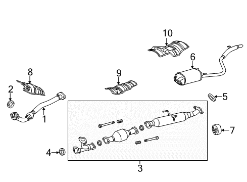 2015 Toyota Sienna Exhaust Components Front Shield Diagram for 58151-08030