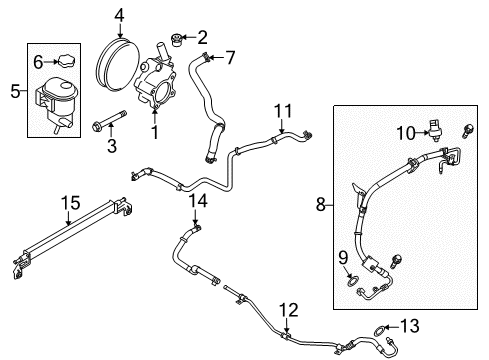 2010 Lincoln MKS P/S Pump & Hoses, Steering Gear & Linkage Connector Diagram for F5RZ-3R608-B