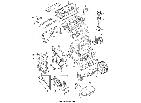 1990 Dodge Colt Engine Parts, Mounts, Cylinder Head & Valves, Camshaft & Timing, Oil Pan, Oil Pump, Balance Shafts, Crankshaft & Bearings, Pistons, Rings & Bearings Pan, Engine Oil Diagram for MD095636