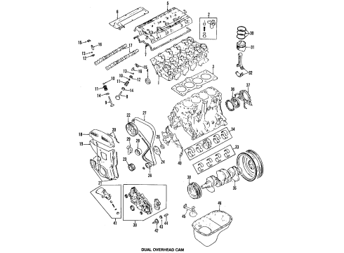 1990 Dodge Colt Engine Parts, Mounts, Cylinder Head & Valves, Camshaft & Timing, Oil Pan, Oil Pump, Balance Shafts, Crankshaft & Bearings, Pistons, Rings & Bearings Bracket C MBR Roll STOPPER Diagram for MB436670