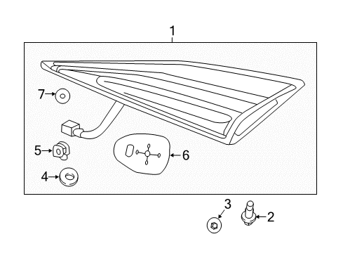 2020 Honda Civic Tail Lamps Base Gasket Diagram for 34152-TBA-A01