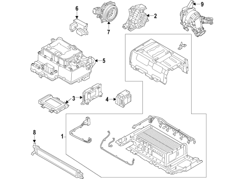 2020 Hyundai Ioniq Hybrid Components, Battery, Cooling System Housing Assembly-Generator Diagram for 3739003900