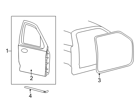 2003 Ford Explorer Sport Trac Front Door Lower Weatherstrip Diagram for 1L5Z-3520758-AA