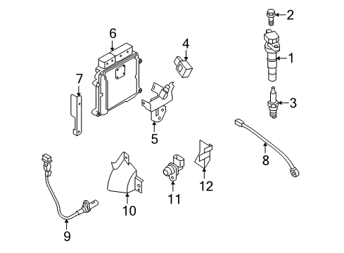 2012 Kia Forte Koup Powertrain Control Engine Ecm Control Module Diagram for 391822G201