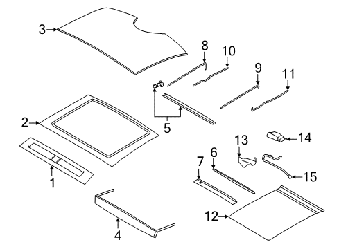 2017 Lincoln Continental Sunroof Sunshade Diagram for GD9Z-54519A02-BA