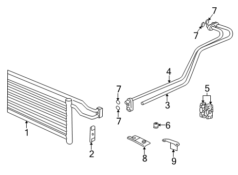 1998 BMW 740i Trans Oil Cooler Oil Cooler Diagram for 17221745275