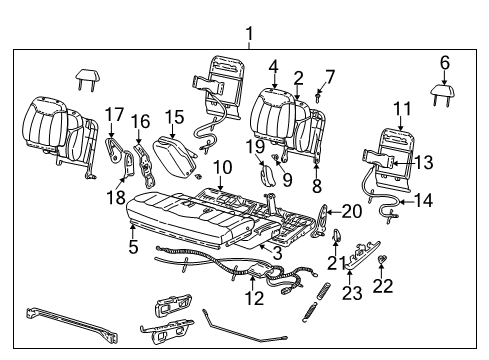 1998 GMC C1500 Front Seat Components Pump Asm, Driver Seat Back Inflator Diagram for 12385805
