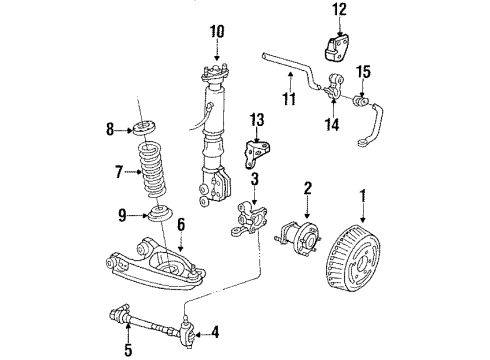 1988 Buick Electra Rear Suspension Components, Stabilizer Bar Compressor Asm-Auto Level Control Diagram for 22049806