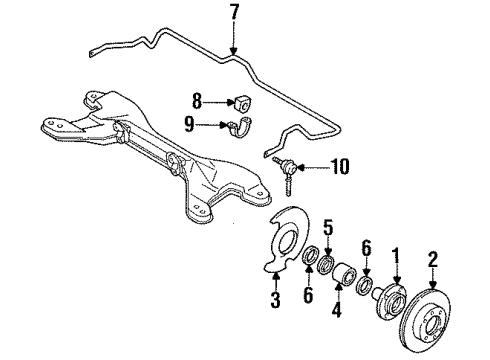 1992 Nissan NX Front Brakes Rotor-Disc Brake, Front Diagram for 40206-58Y01