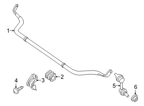 2021 INFINITI QX80 Stabilizer Bar & Components - Front Bolt Diagram for 54459-4U00B