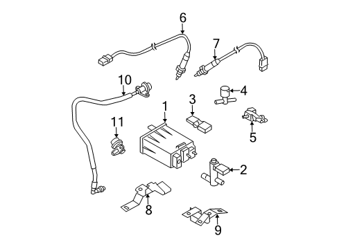 2004 Infiniti G35 Emission Components CANISTER Assembly EVAPORATION Diagram for 14950-AM60A