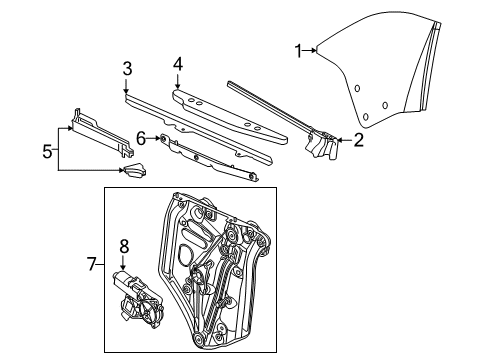 2018 Buick Cascada Quarter Window Window Motor Diagram for 13402245