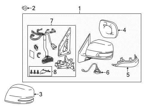 2018 Lexus LX570 Mirrors Mirror Assembly, Outer Rear Diagram for 87910-60S42