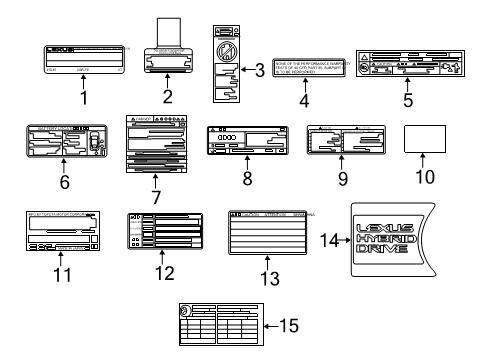 2014 Lexus ES350 Information Labels Label, Emission Control Diagram for 11298-31280