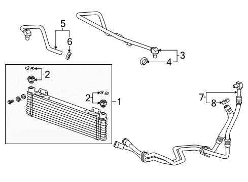 2013 Cadillac ATS Oil Cooler Fitting Diagram for 22966152