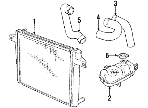 1986 BMW 635CSi Radiator & Components Engine Coolant Recovery Tank Diagram for 17111707505