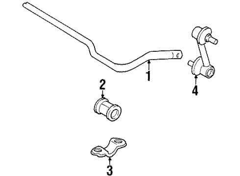 2002 Chevrolet Prizm Stabilizer Bar & Components - Rear Clamp, Rear Stabilizer Shaft Insulator Diagram for 94852982