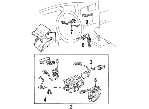 1997 Toyota Land Cruiser Cruise Control System Ignition Switch Diagram for 84450-60270