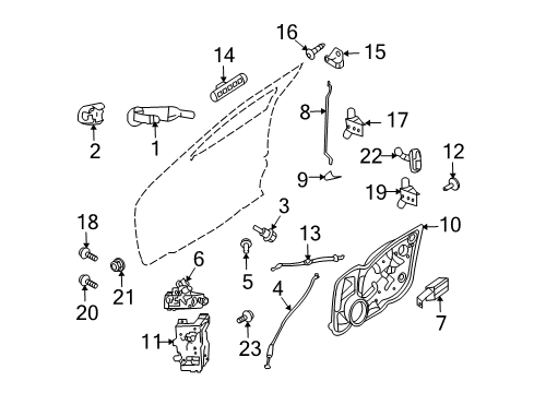 2010 Mercury Milan Front Door Handle Base Diagram for BE5Z-5426684-B