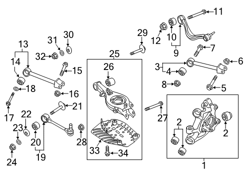 2018 Genesis G80 Rear Suspension, Lower Control Arm, Upper Control Arm, Ride Control, Stabilizer Bar, Suspension Components Bolt Diagram for 11293-08186-K