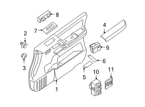 2006 Infiniti QX56 Front Door Escutcheon-Door Inside Handle Diagram for 80683-7S001