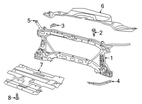 2020 Ram 2500 Radiator Support Seal-Radiator Upper Diagram for 68366245AB